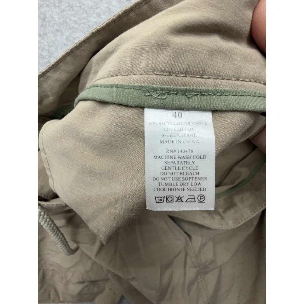 Faherty All Day Shorts Mens 40 Beige Chino 8 Inseam Drawstring Stretch Casual
